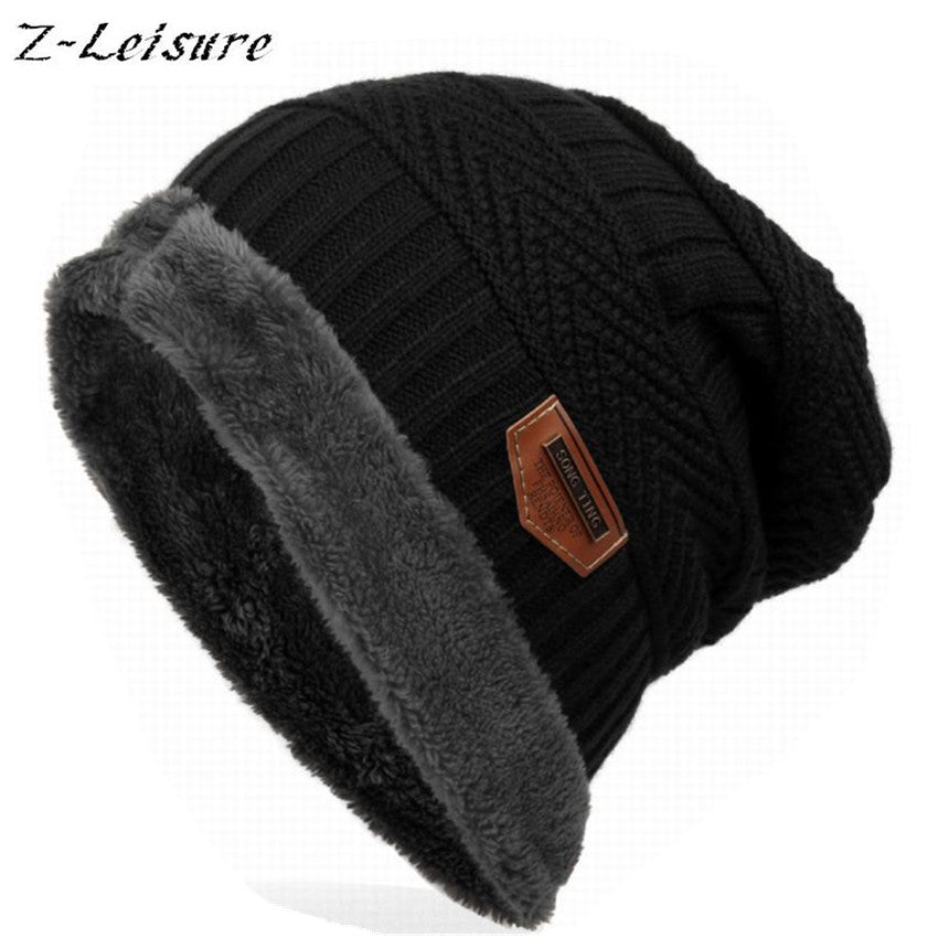 2016 Fashion  Bonnet Gorros Caps For Men Women Thick Winter Beanie Men Knitted  Hat Warm Skullies & Beanies With Velvet KC014