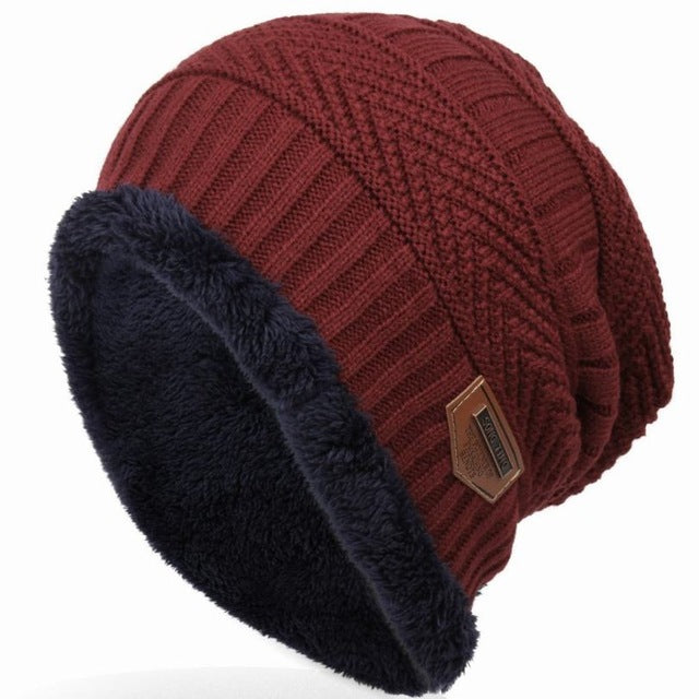 2016 Fashion  Bonnet Gorros Caps For Men Women Thick Winter Beanie Men Knitted  Hat Warm Skullies & Beanies With Velvet KC014