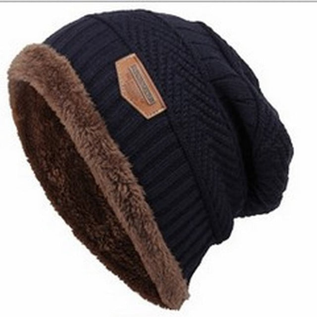 2016 Fashion  Bonnet Gorros Caps For Men Women Thick Winter Beanie Men Knitted  Hat Warm Skullies & Beanies With Velvet KC014