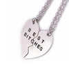 best friends forever letter pendant necklace charms matching heart 2 color jewelry necklace women clothing accessories wholesale