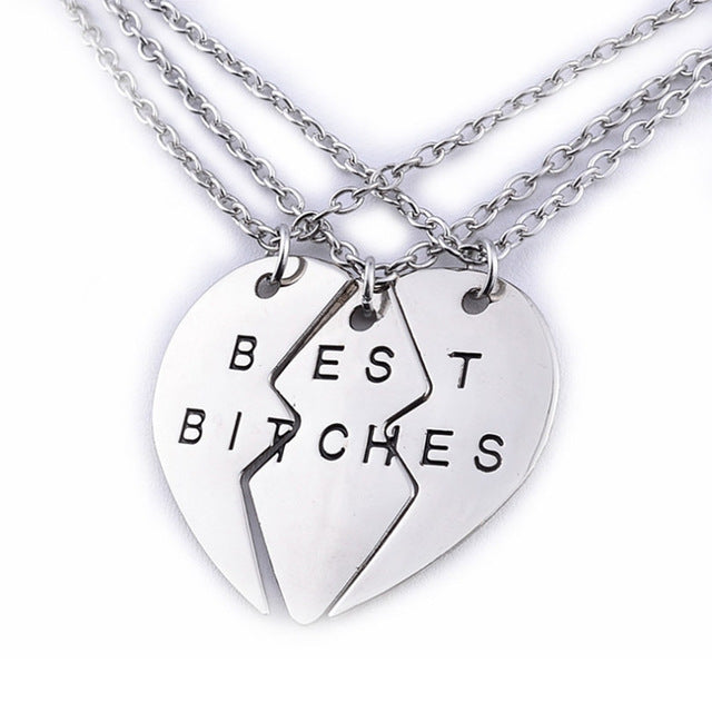 best friends forever letter pendant necklace charms matching heart 2 color jewelry necklace women clothing accessories wholesale