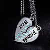 best friends forever letter pendant necklace charms matching heart 2 color jewelry necklace women clothing accessories wholesale