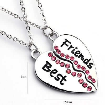 best friends forever letter pendant necklace charms matching heart 2 color jewelry necklace women clothing accessories wholesale