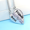 best friends forever letter pendant necklace charms matching heart 2 color jewelry necklace women clothing accessories wholesale