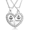 best friends forever letter pendant necklace charms matching heart 2 color jewelry necklace women clothing accessories wholesale