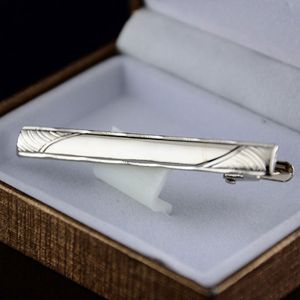 Mens Tie Clips Trendy Plain Silver Alloy Standard Tie Clip Clasp Bars Pins for Men Clothing Accessories