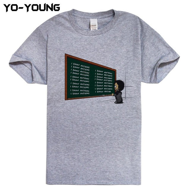 Game Of Thrones Hodor Jon Snow Men T Shirts Funny Design T-shirts For Men Digital Printed 100% 180g Combed Cotton Customized