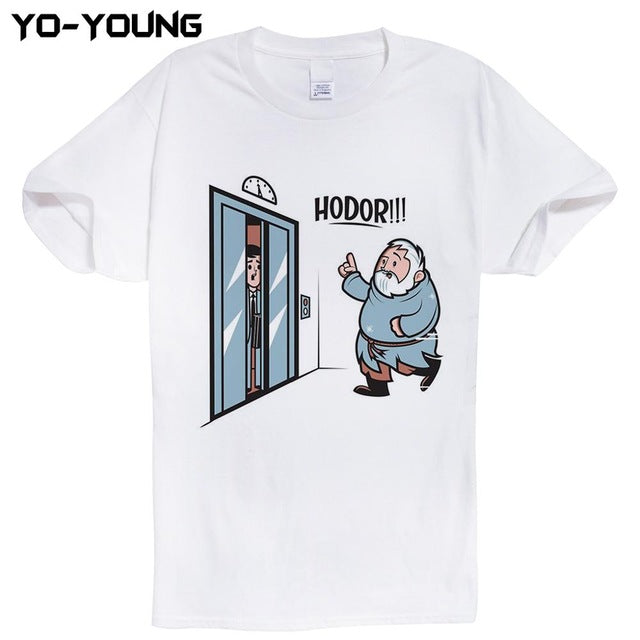 Game Of Thrones Hodor Jon Snow Men T Shirts Funny Design T-shirts For Men Digital Printed 100% 180g Combed Cotton Customized