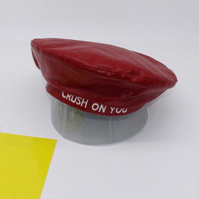 Joejerry Fashion Felt Pu Leather Beret Hat Women Cap Female Ladies Beanie Beret Girls For Spring And Autumn