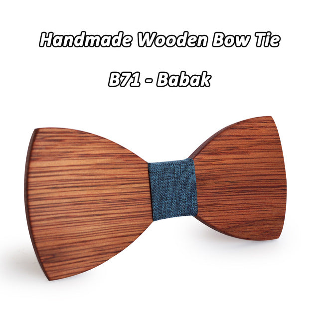 Mahoosive Simple Men's Suit Wooden Bow Tie For Groom Wedding Party Men Formal Wear Business Cravat Bow tie Clothing Accessories