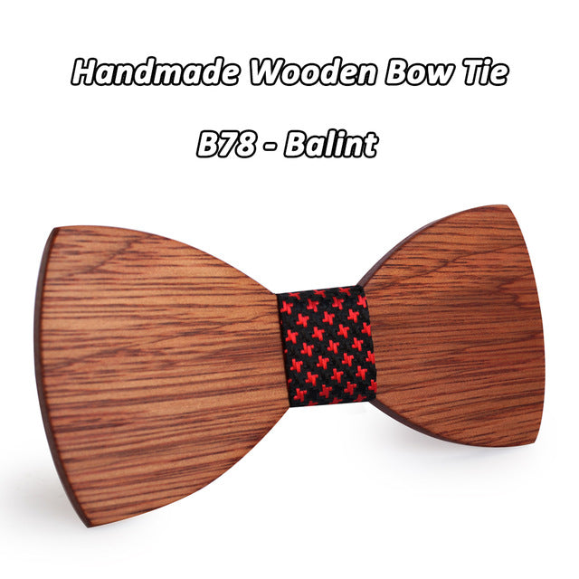 Mahoosive Simple Men's Suit Wooden Bow Tie For Groom Wedding Party Men Formal Wear Business Cravat Bow tie Clothing Accessories