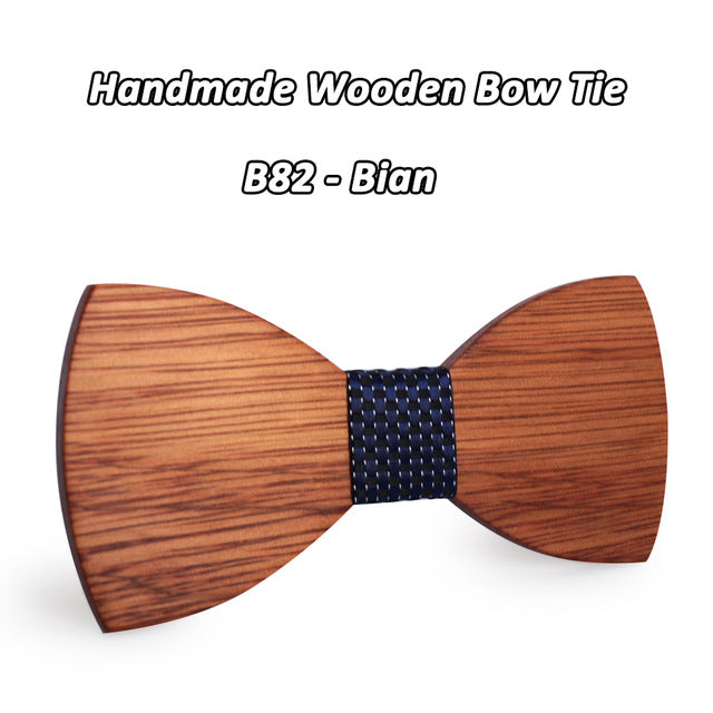 Mahoosive Simple Men's Suit Wooden Bow Tie For Groom Wedding Party Men Formal Wear Business Cravat Bow tie Clothing Accessories