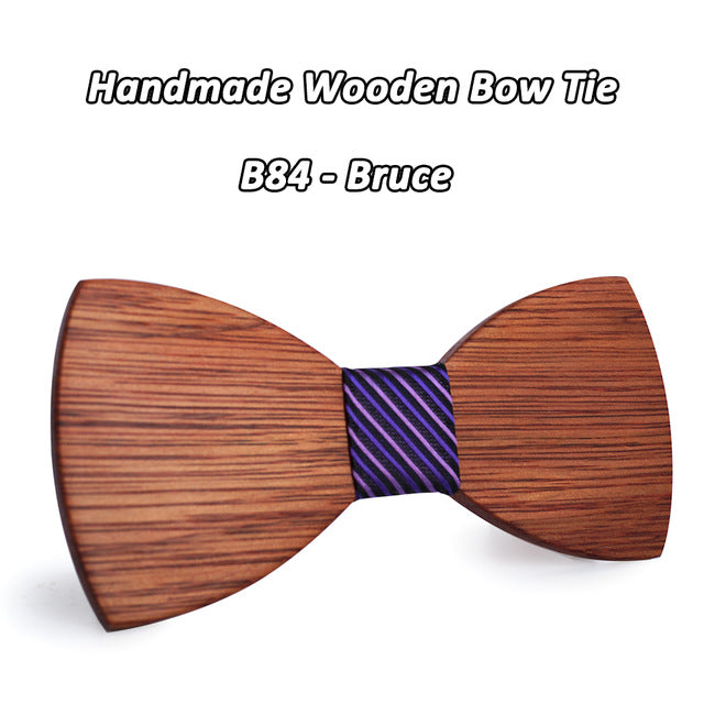 Mahoosive Simple Men's Suit Wooden Bow Tie For Groom Wedding Party Men Formal Wear Business Cravat Bow tie Clothing Accessories