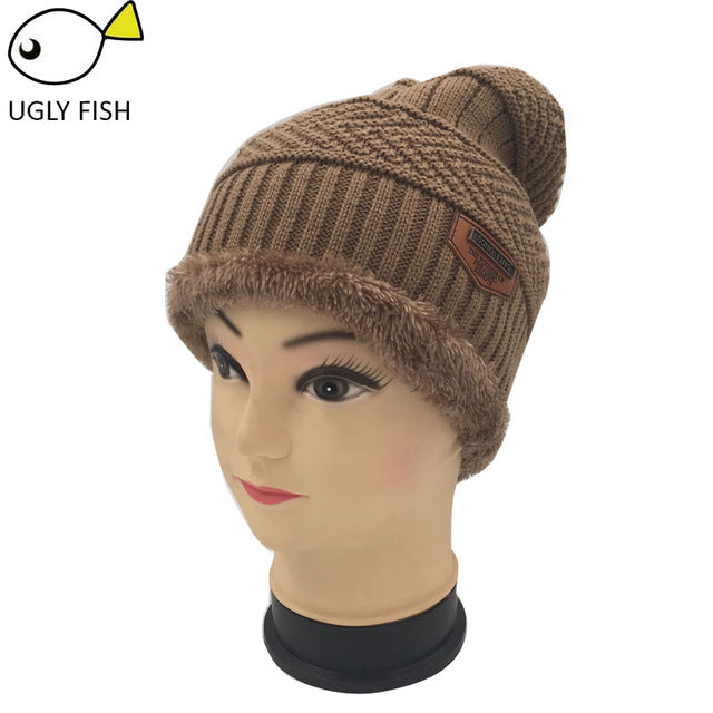 Neck warmer winter hat knit cap scarf cap Winter Hats For men knitted hat men Beanie Knit Hat Skullies Beanies