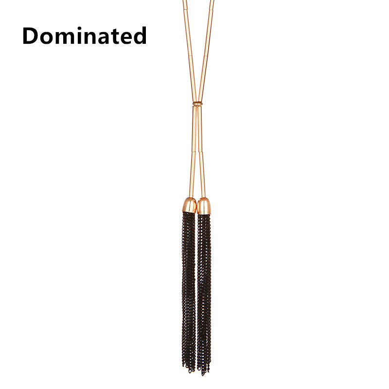 2016 New  Women All-match Fringed Fashion Sweater Chain Long Necklace Lady Clothing Accessories Decoration Pendant