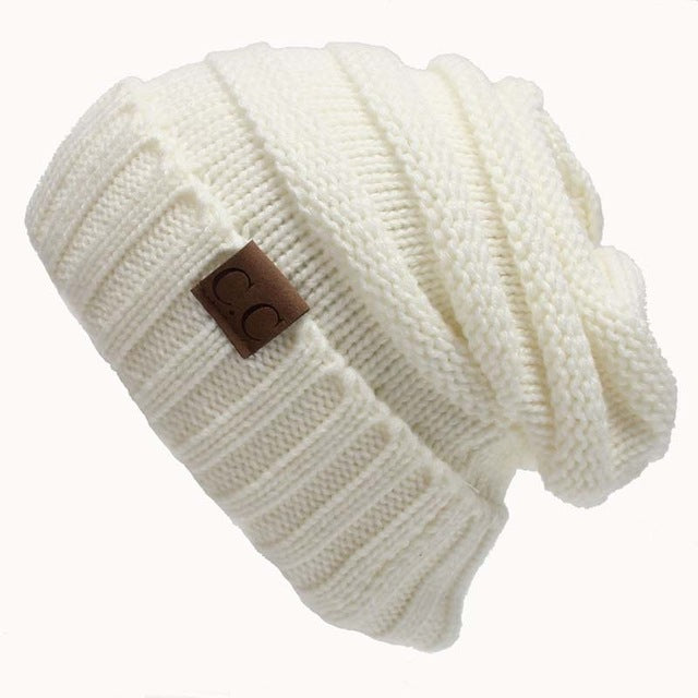 Women Winter Knitted Wool Cap CC Beanies Unisex Casual Hats & Caps Men Solid Color Hip-Hop Skullies Beanie Warm Hat