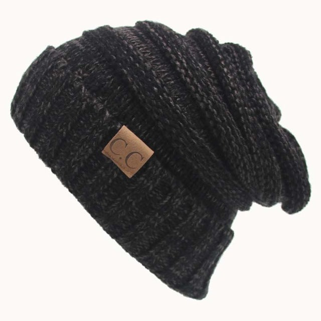 Women Winter Knitted Wool Cap CC Beanies Unisex Casual Hats & Caps Men Solid Color Hip-Hop Skullies Beanie Warm Hat