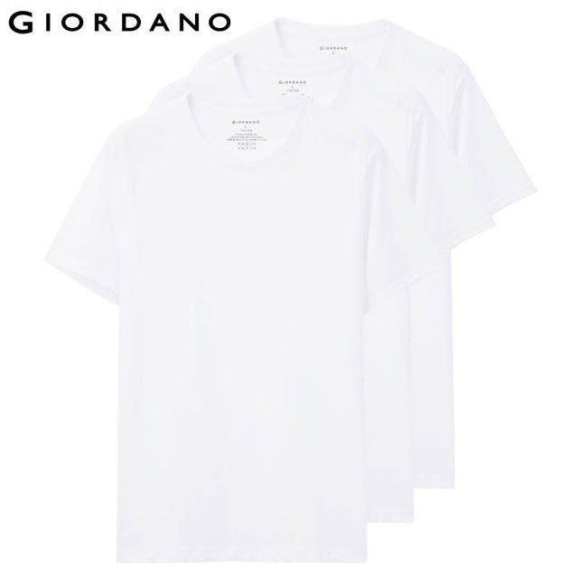 Giordano Men T-shirt Short Sleeves 3-pack Undershirt Male Solid Cotton Mens Tee Summer Jersey Brand Clothing Sous Vetement Homme