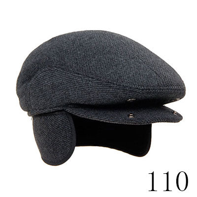 2017 Brand New Winter Beret Hat Thicken Cap Ear Cap snapback Woolen Solid Stripe Foldable Hats casquette Gorras Planas Flat Caps